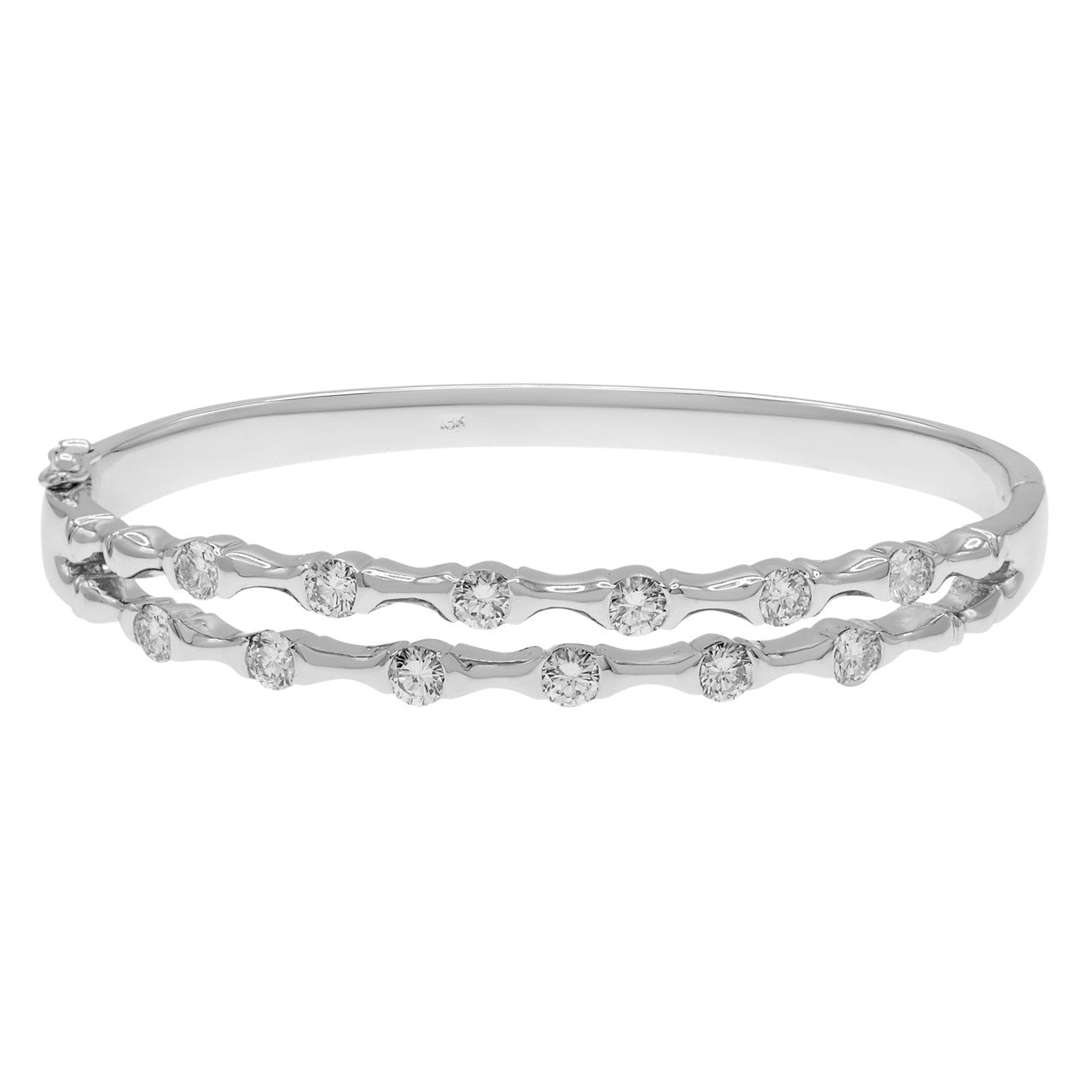 Exclusive 18K White Gold 1.56 Carat Diamond Bracelet — Front View