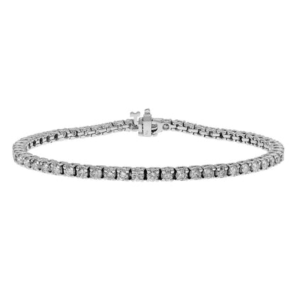 Exclusive 14K White Gold 6.56 Carat Tennis Bracelet — Front View