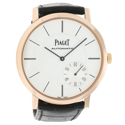Exclusive Piaget 18K Rose Gold Altiplano 43mm Automatic Watch G0A35131 — Front View