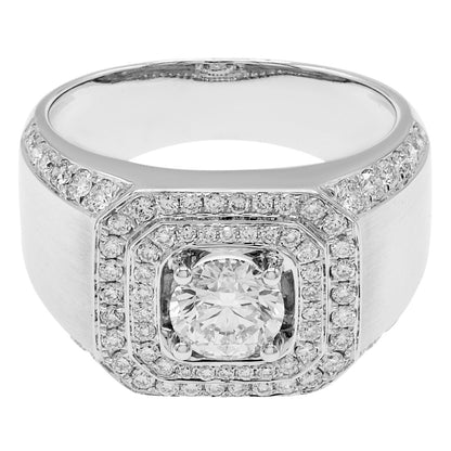 Exclusive 18K White Gold 1.37 Carat Diamond Ring — 6.75 — Front View
