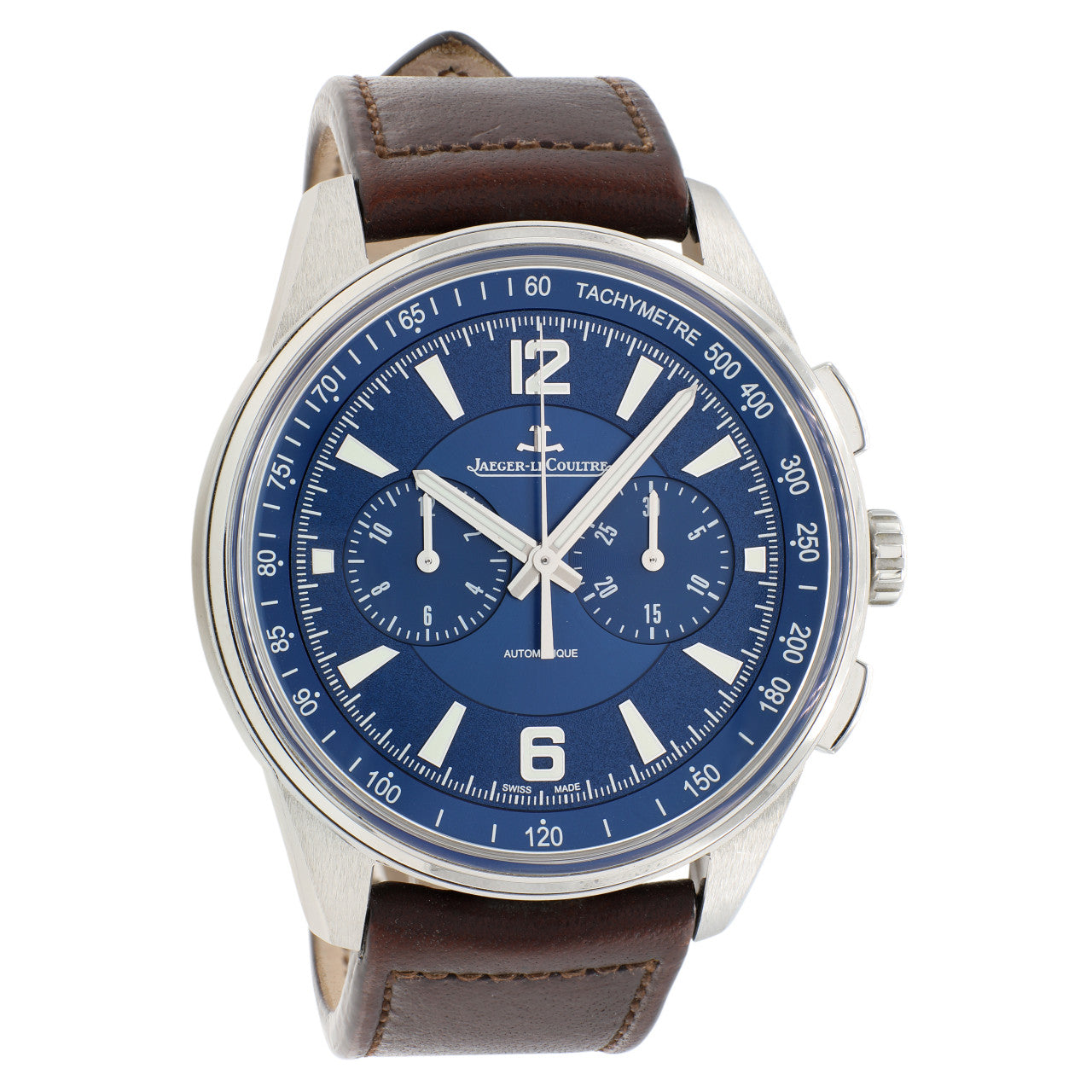Exclusive Jaeger-LeCoultre Stainless Steel Polaris Chronograph Q9028480 — Front View