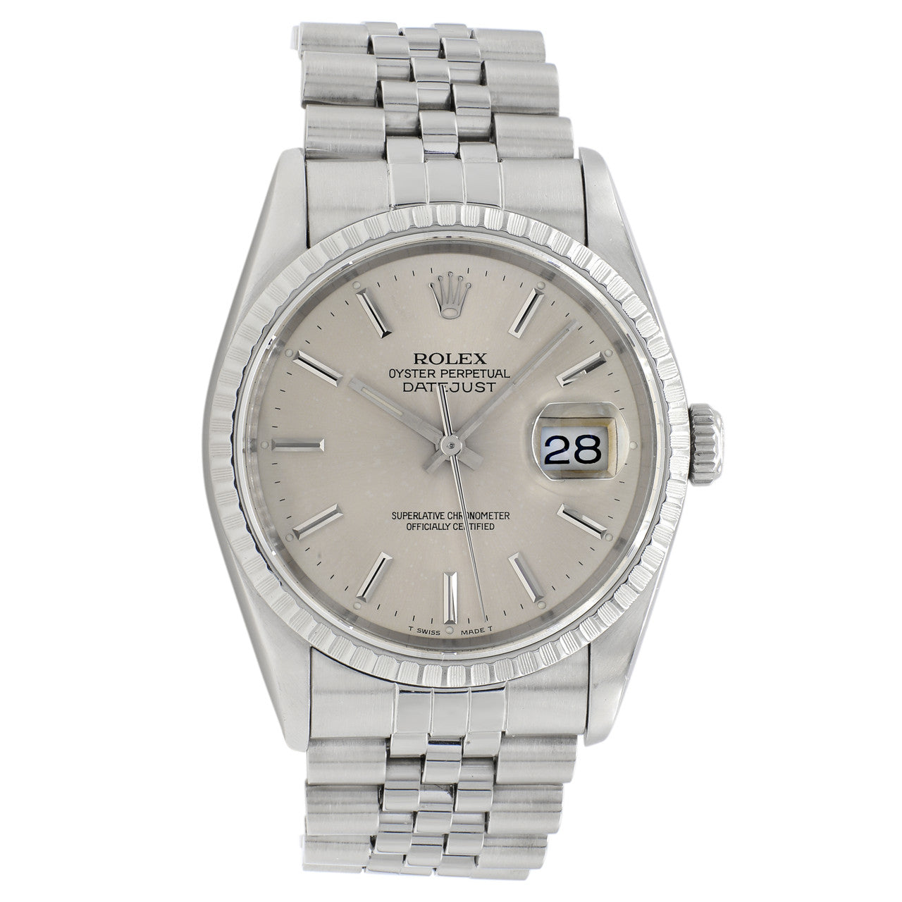 Exclusive Rolex Stainless Steel Datejust 36 16220 — Front View