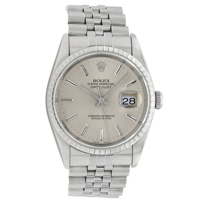 Exclusive Rolex Stainless Steel Datejust 36 16220 — Front View