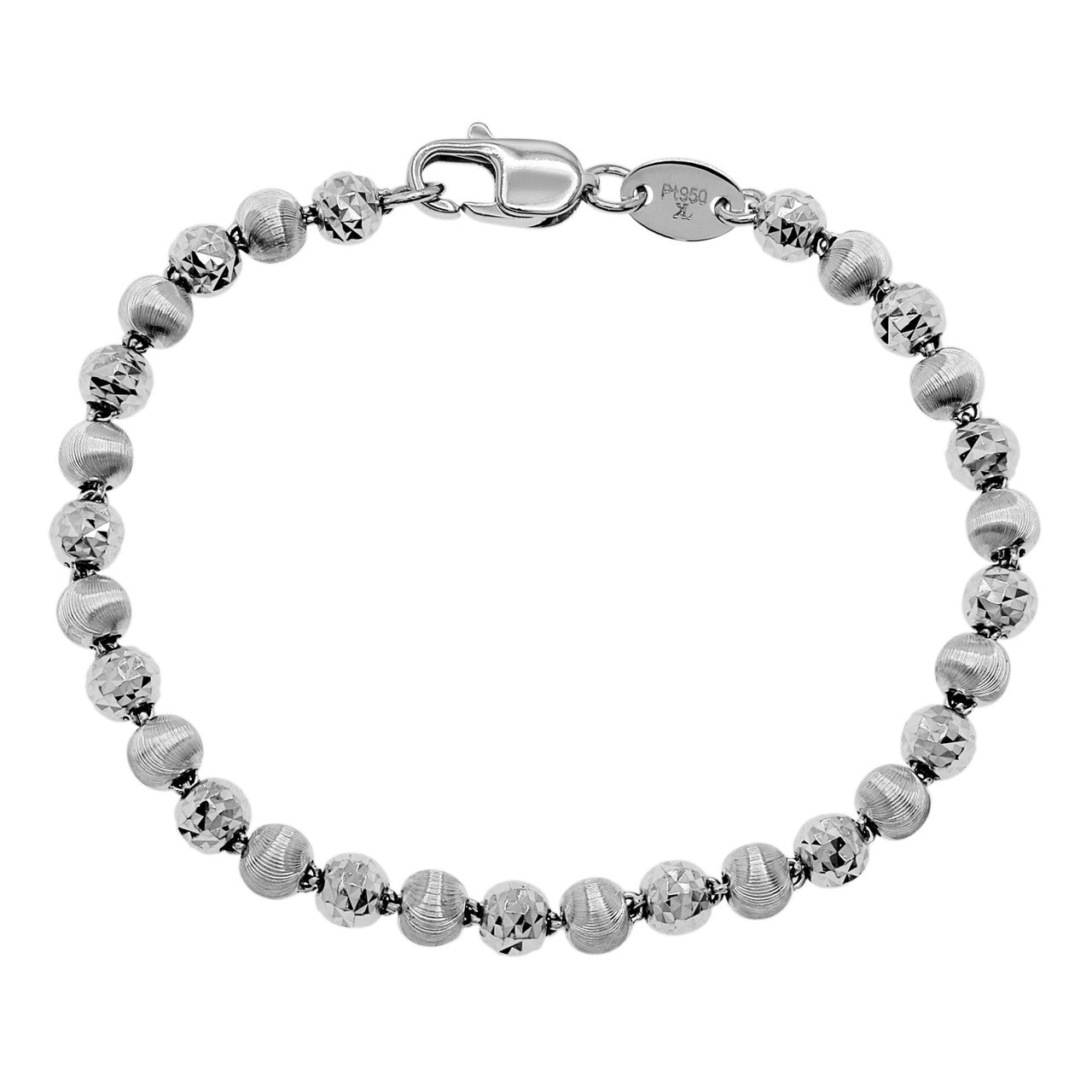 Exclusive Platinum Bead Bracelet — Front View