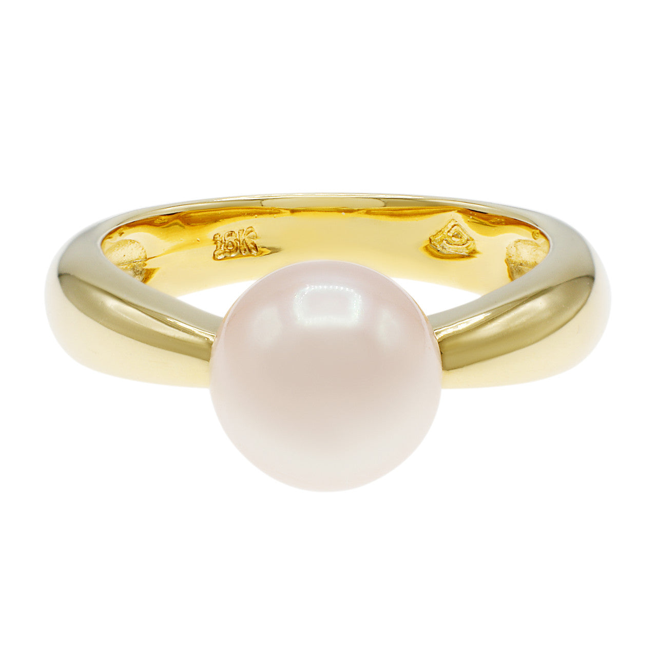 Exclusive 18K Yellow Gold Akoya Pearl Ring — 5 — Front View