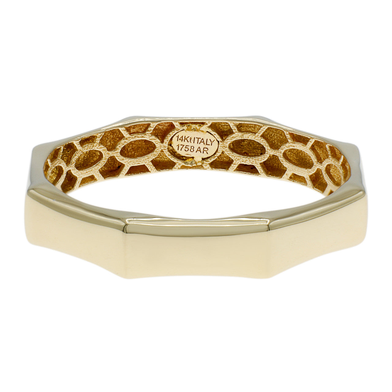 Exclusive 14K Yellow Gold Octogonal Ring — Front View