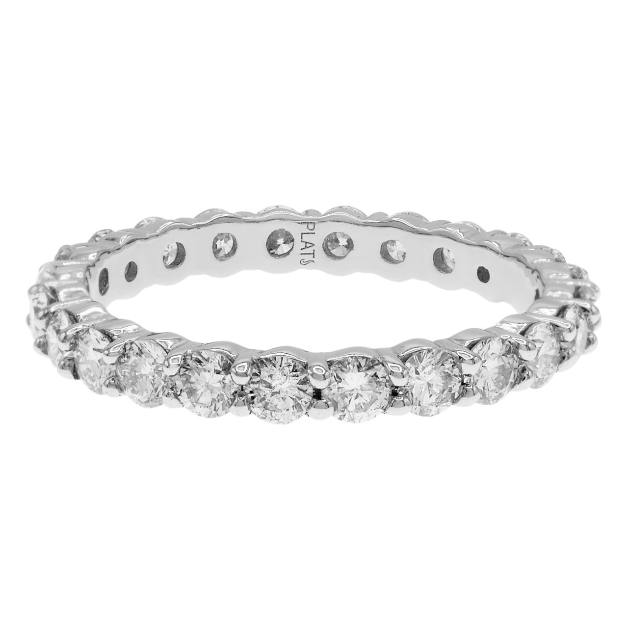 Exclusive Platinum  1.44 Carat Diamond Eternity Band — Front View