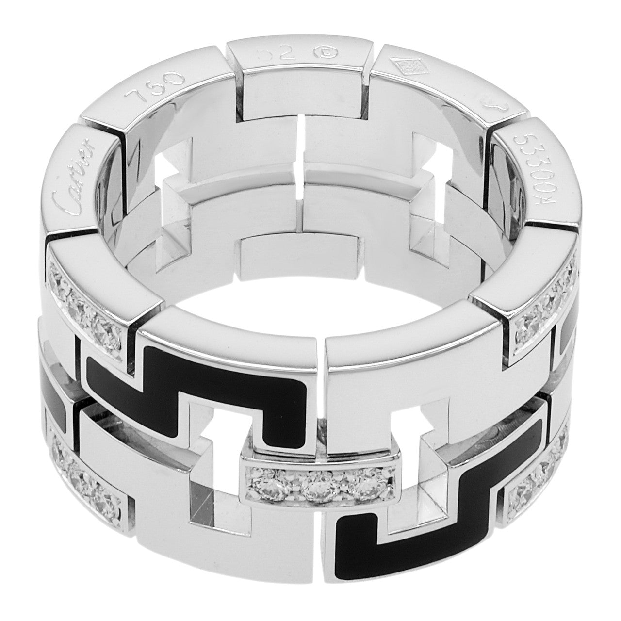 Exclusive Cartier 18K White Gold Diamond Le Baiser du Dragon Ring — Front View