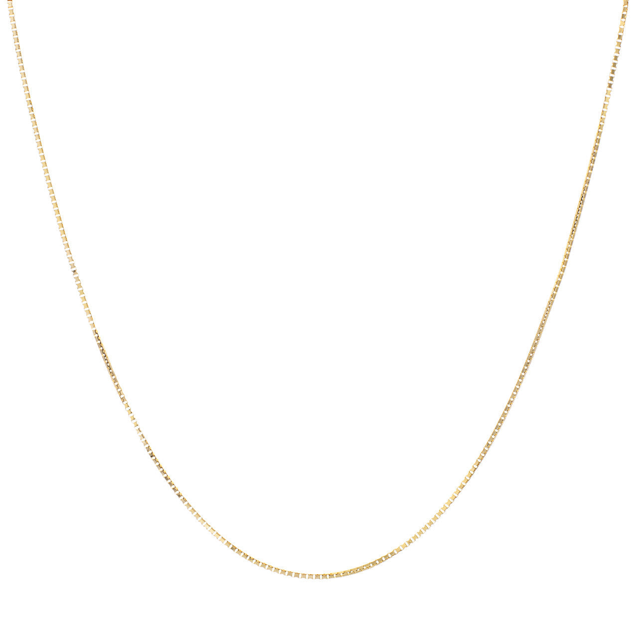 Exclusive 14K Yellow Gold Gold Box Link Chain Necklace — Front View