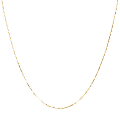 Exclusive 14K Yellow Gold Gold Box Link Chain Necklace — Front View