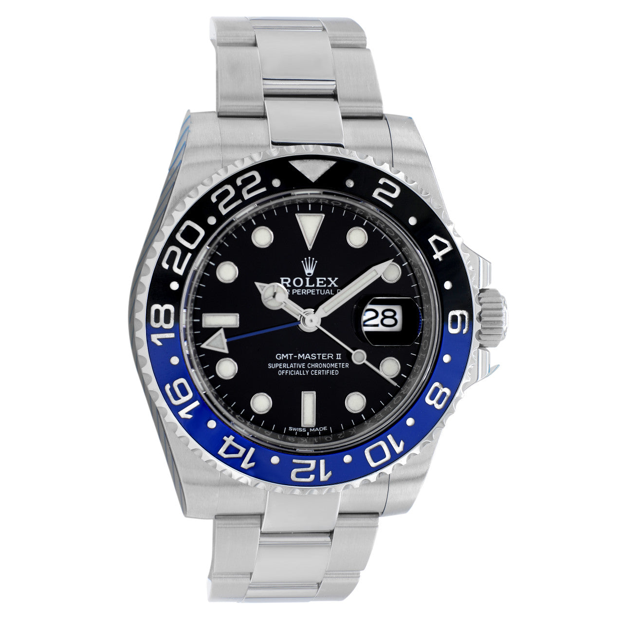 Exclusive Rolex Stainless Steel GMT-Master II "Batman" 116710BLNR — Front View