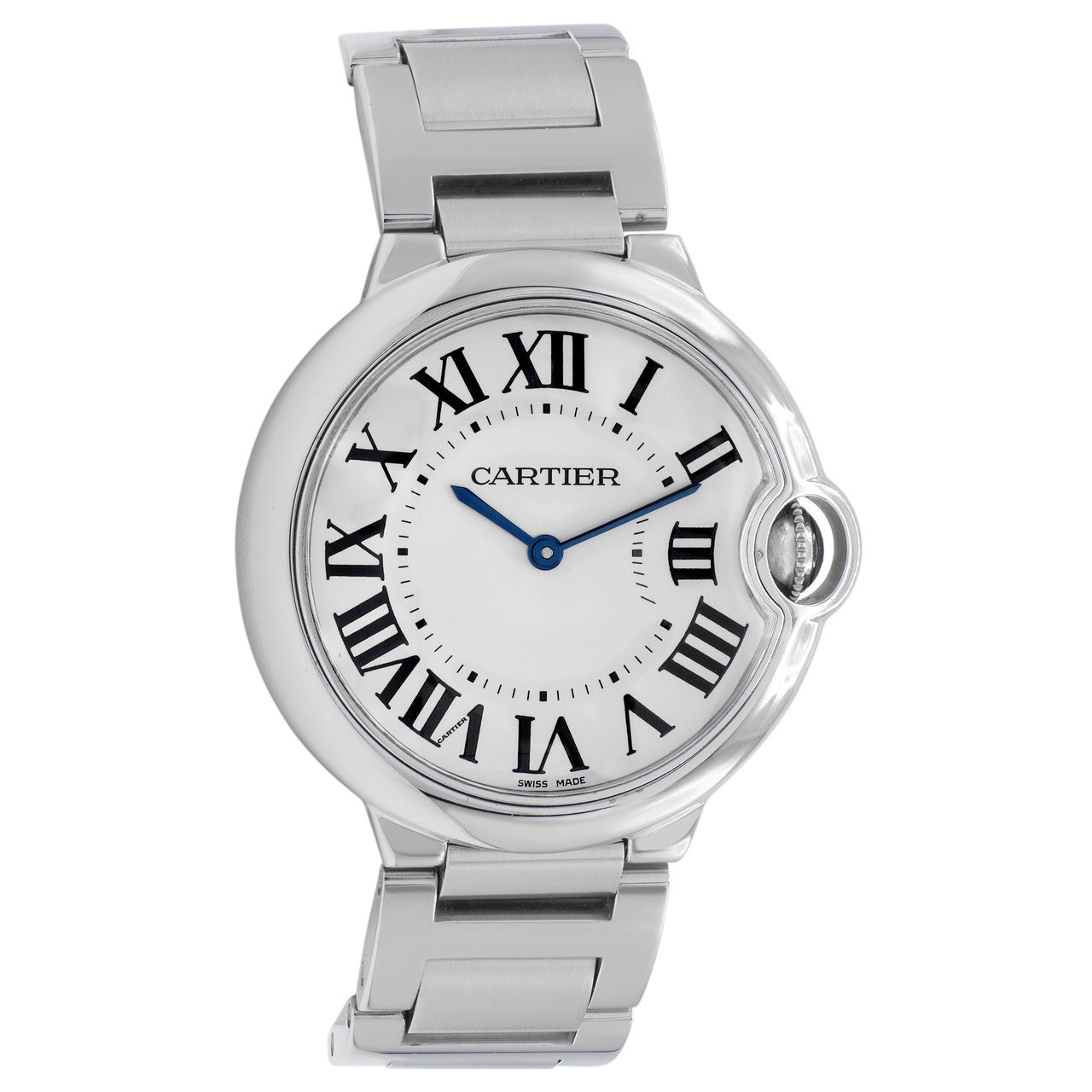 Exclusive Cartier Stainless Steel Ballon Bleu 36mm Quartz  W69011Z4 — Front View