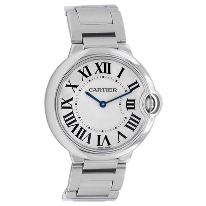 Exclusive Cartier Stainless Steel Ballon Bleu 36mm Quartz  W69011Z4 — Front View