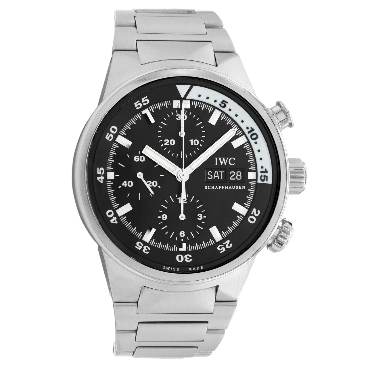 Exclusive IWC Stainless Steel Aquatimer Chronograph IW371928 — Front View