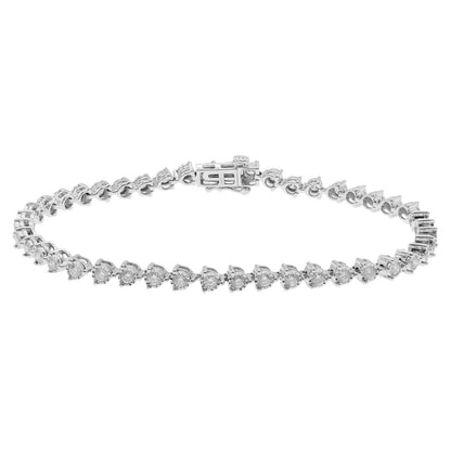 Exclusive 14K White Gold 2.02 Carat Diamond Tennis Bracelet — Front View