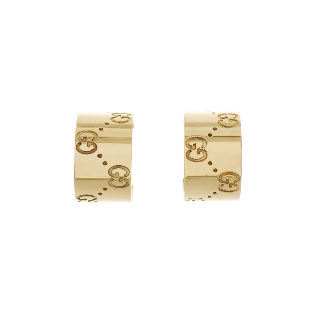 Exclusive Gucci 18K Yellow Gold Icon Hoop Earrings — Front View