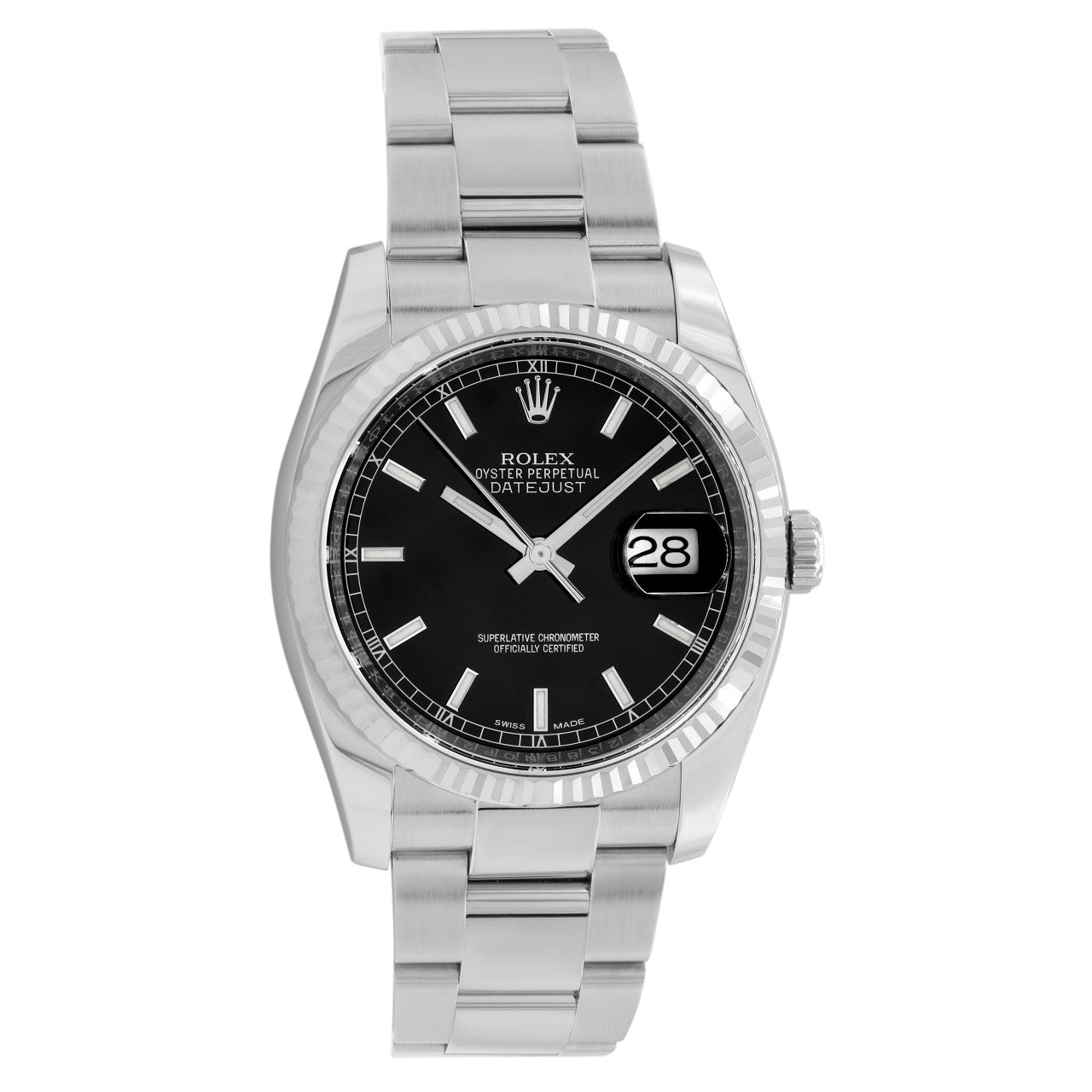 Exclusive Rolex Stainless Steel Datejust 36 116234 — Front View