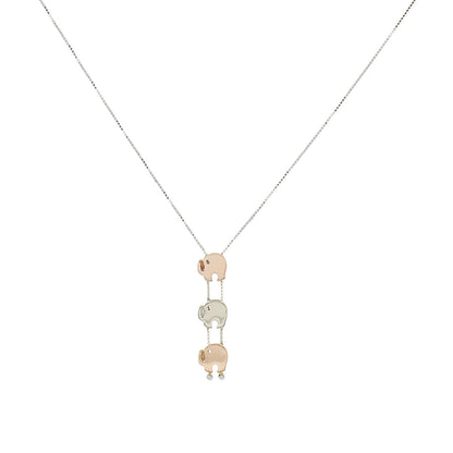 Exclusive 18K White & Rose Gold Elephant Necklace — Front View