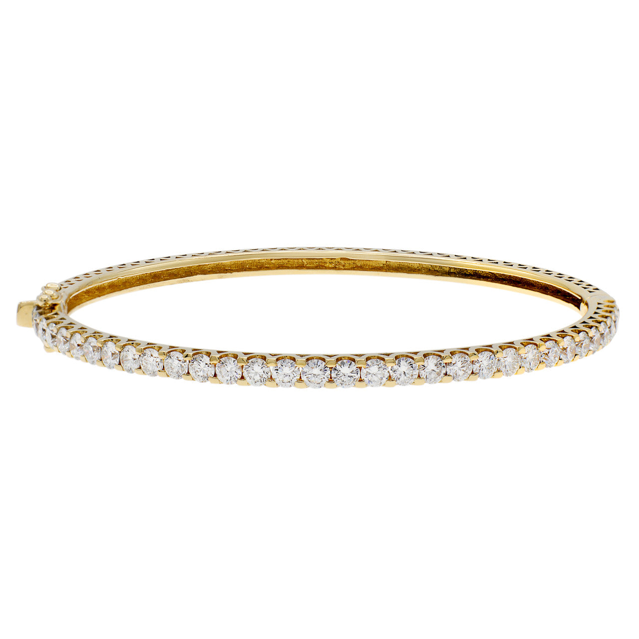 Exclusive 18K Yellow Gold 3.30 Carat Diamond Bangle — Front View
