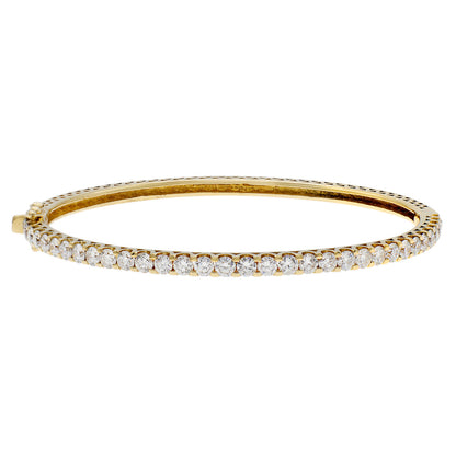 Exclusive 18K Yellow Gold 3.30 Carat Diamond Bangle — Front View