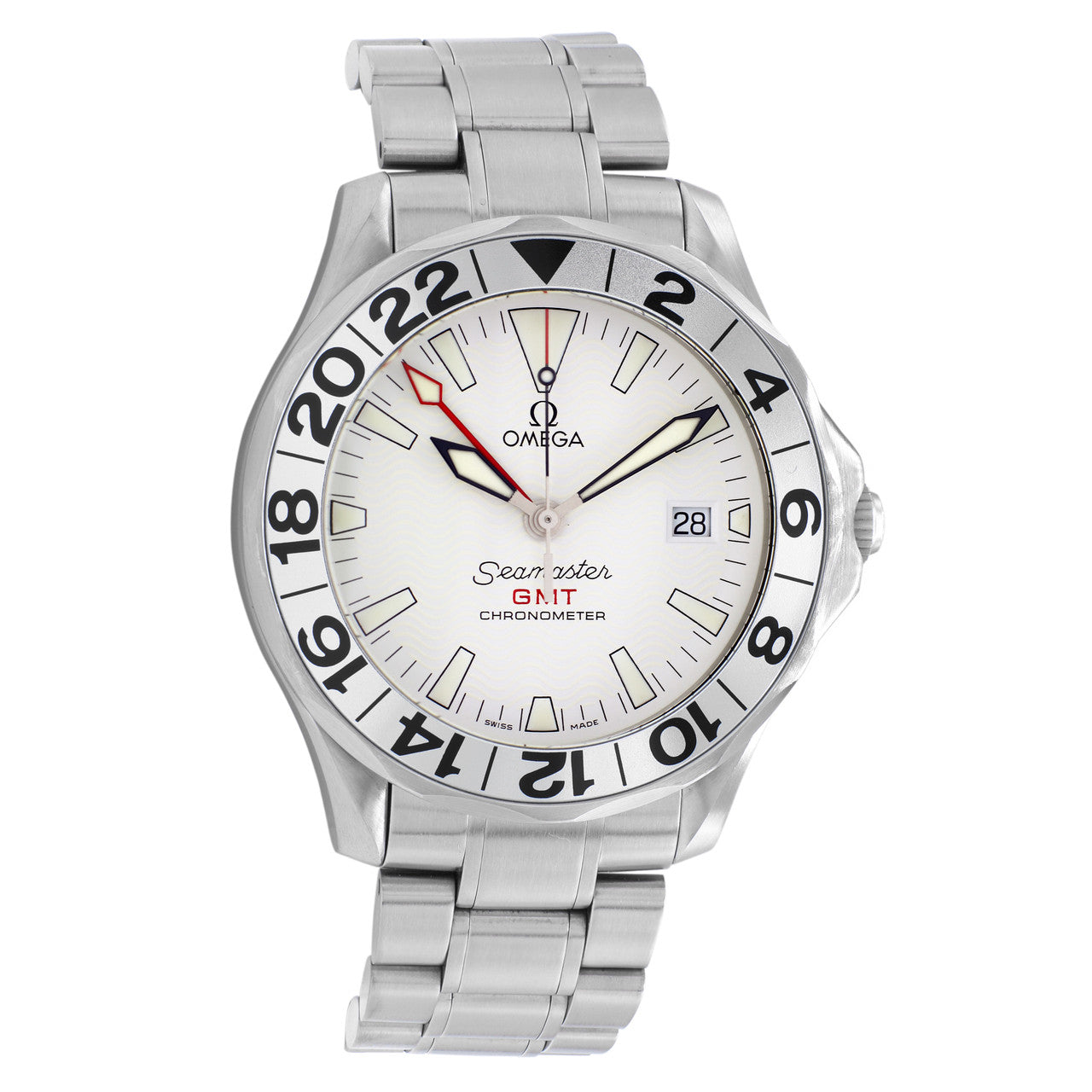 Exclusive Omega Stainless Steel Seamaster 300M GMT 2538.20.00 — Front View