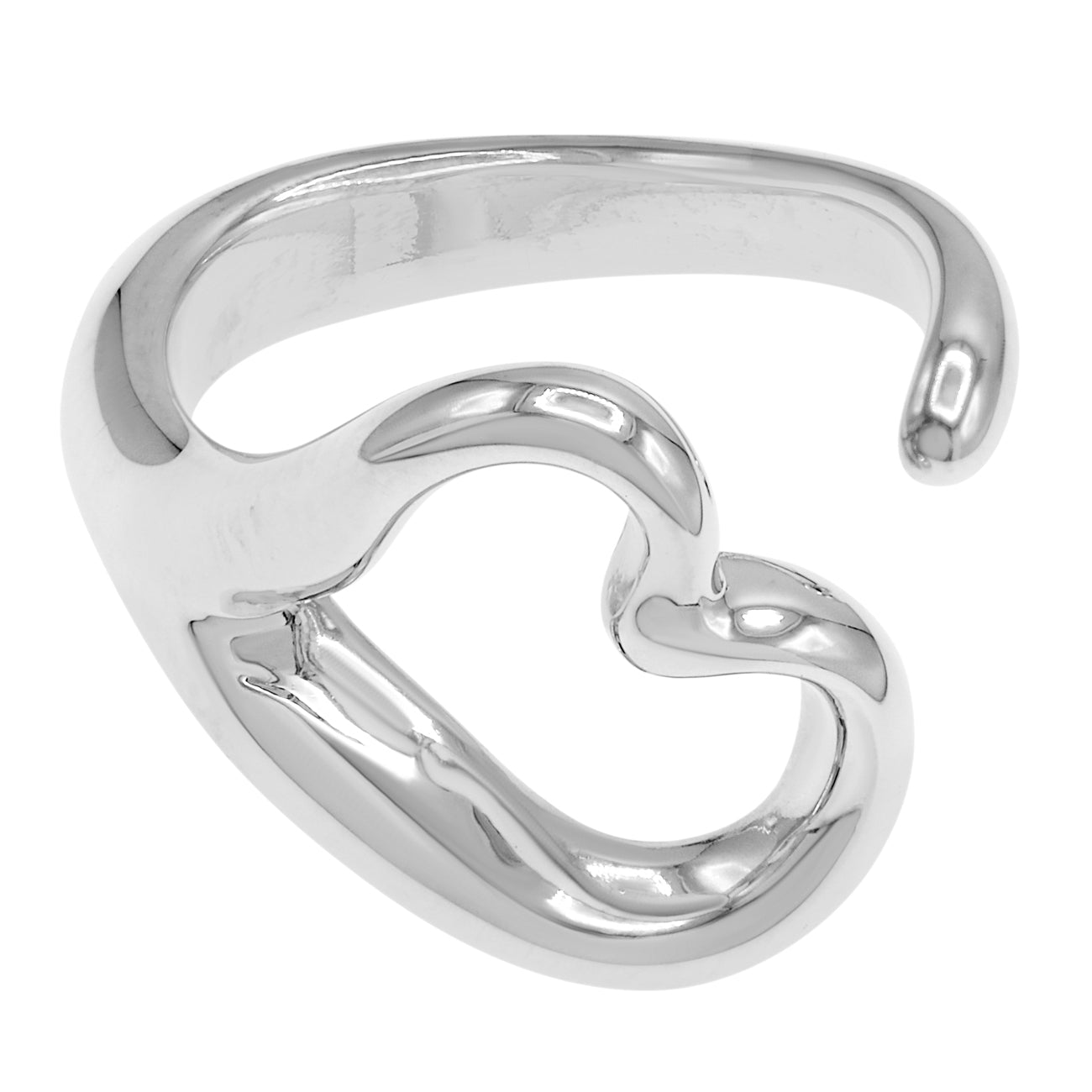 Exclusive Tiffany & Co. Sterling Silver Open Heart Ring — Front View
