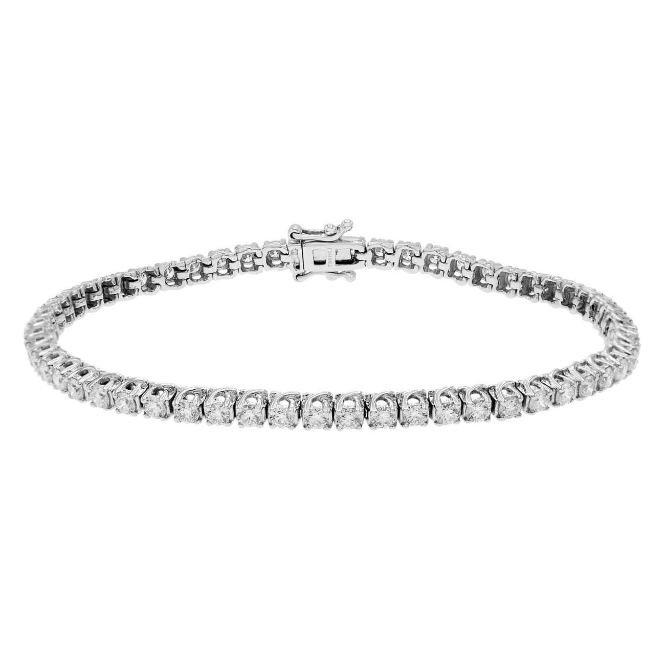 Exclusive 14K White Gold 2.75 Carat Tennis Bracelet — Front View