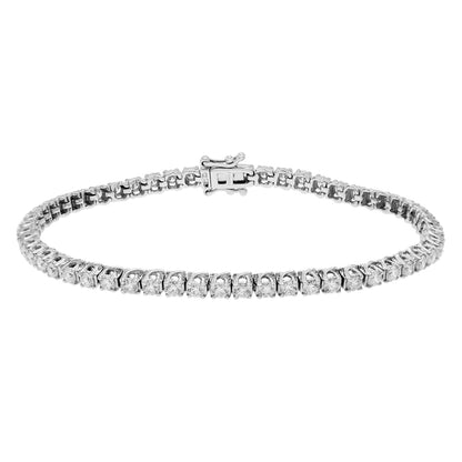 Exclusive 14K White Gold 2.75 Carat Tennis Bracelet — Front View