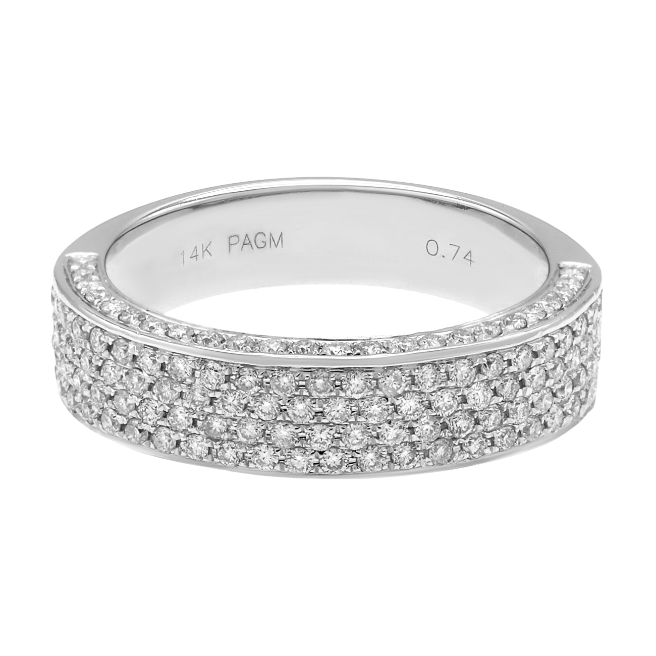Exclusive 14K White Gold 0.74 Carat Diamond Band — 4.5 — Front View