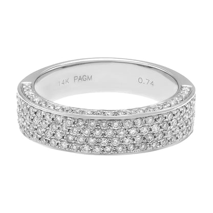 Exclusive 14K White Gold 0.74 Carat Diamond Band — 4.5 — Front View