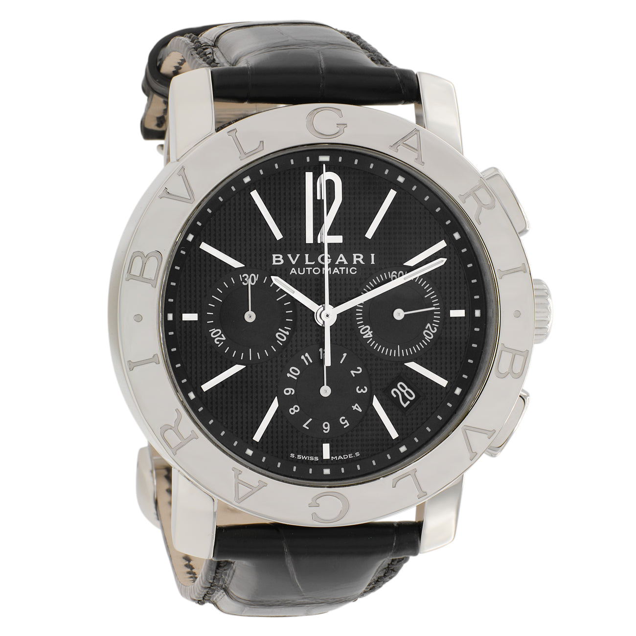 Exclusive Bulgari Stainless Steel Chronograph Automatic BB 42 SL CH — Front View