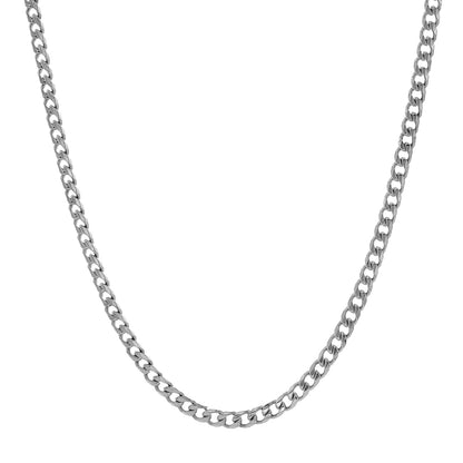 Exclusive 10K White Gold Curb Link Chain — Front View
