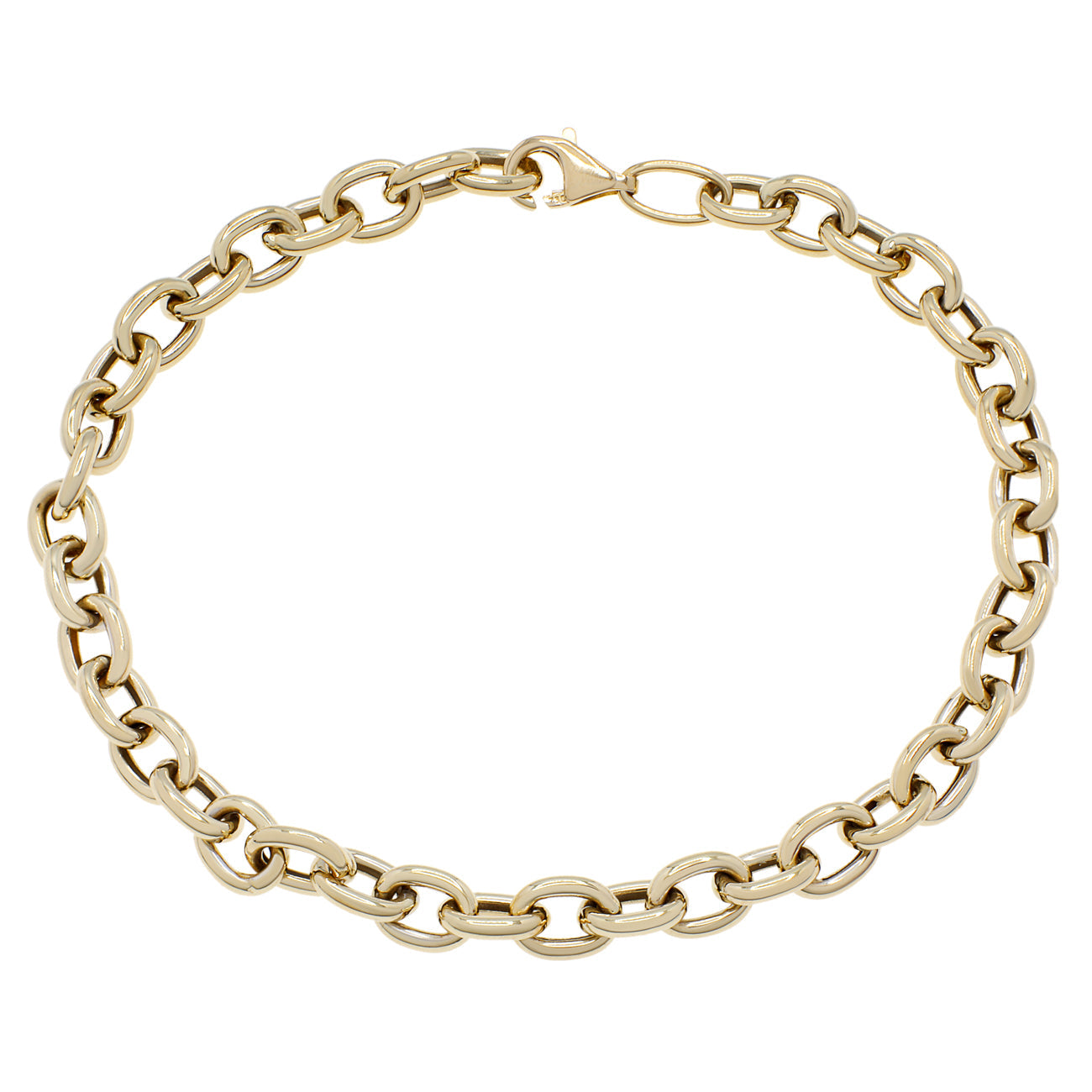 Exclusive 18K Yellow Gold Rolo Bracelet — Front View