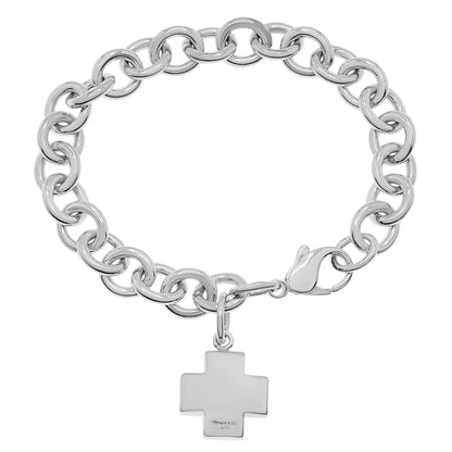 Exclusive Tiffany & Co. Sterling Silver Cross Charm Bracelet — Side View