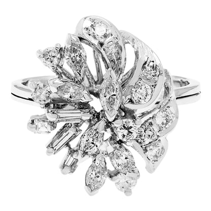 Exclusive 14K White Gold 0.74 Carat Cluster Ring — 3 — Front View