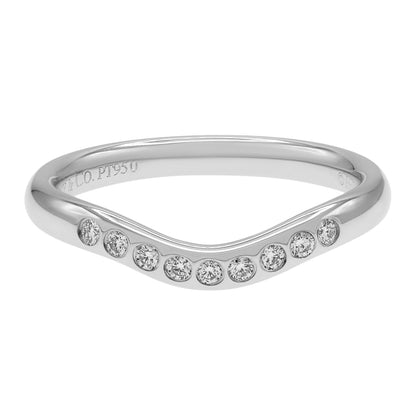 Exclusive Tiffany & Co. Platinum Diamond Elsa Peretti Wedding Band Ring — Front View