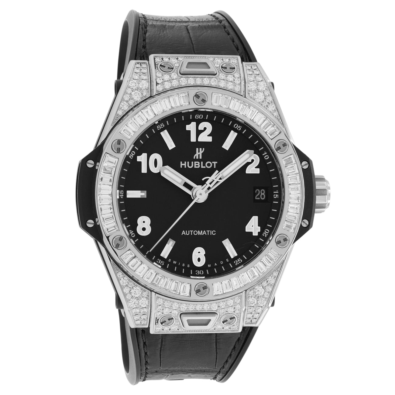 Exclusive Hublot Stainless Steel Diamond Big Bang One Click 465.SX.1170.RX.0904 — Front View