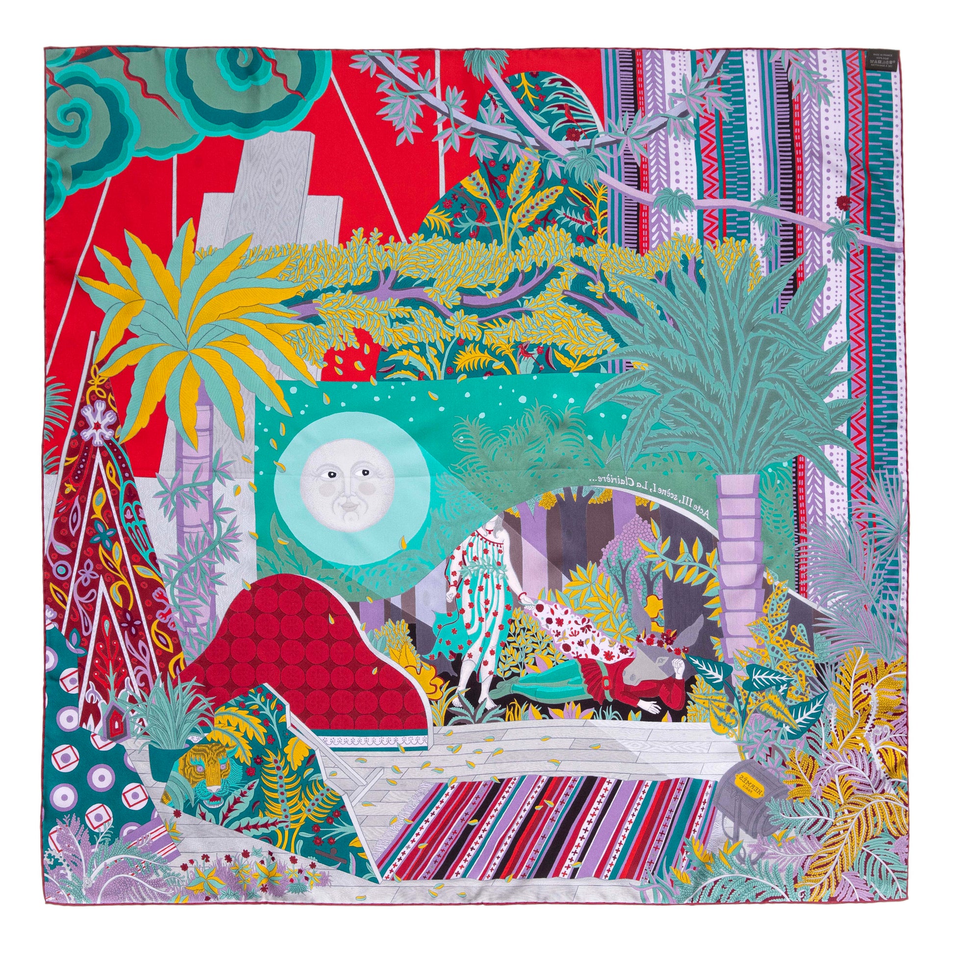 Exclusive Hermes Acte III, Scene I, La Clairiere Decoupage Silk Scarf 90 — Back View
