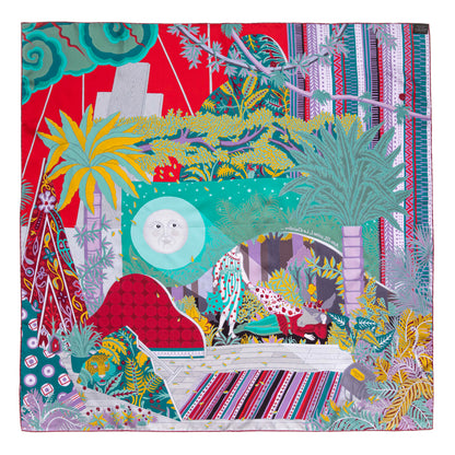 Exclusive Hermes Acte III, Scene I, La Clairiere Decoupage Silk Scarf 90 — Back View