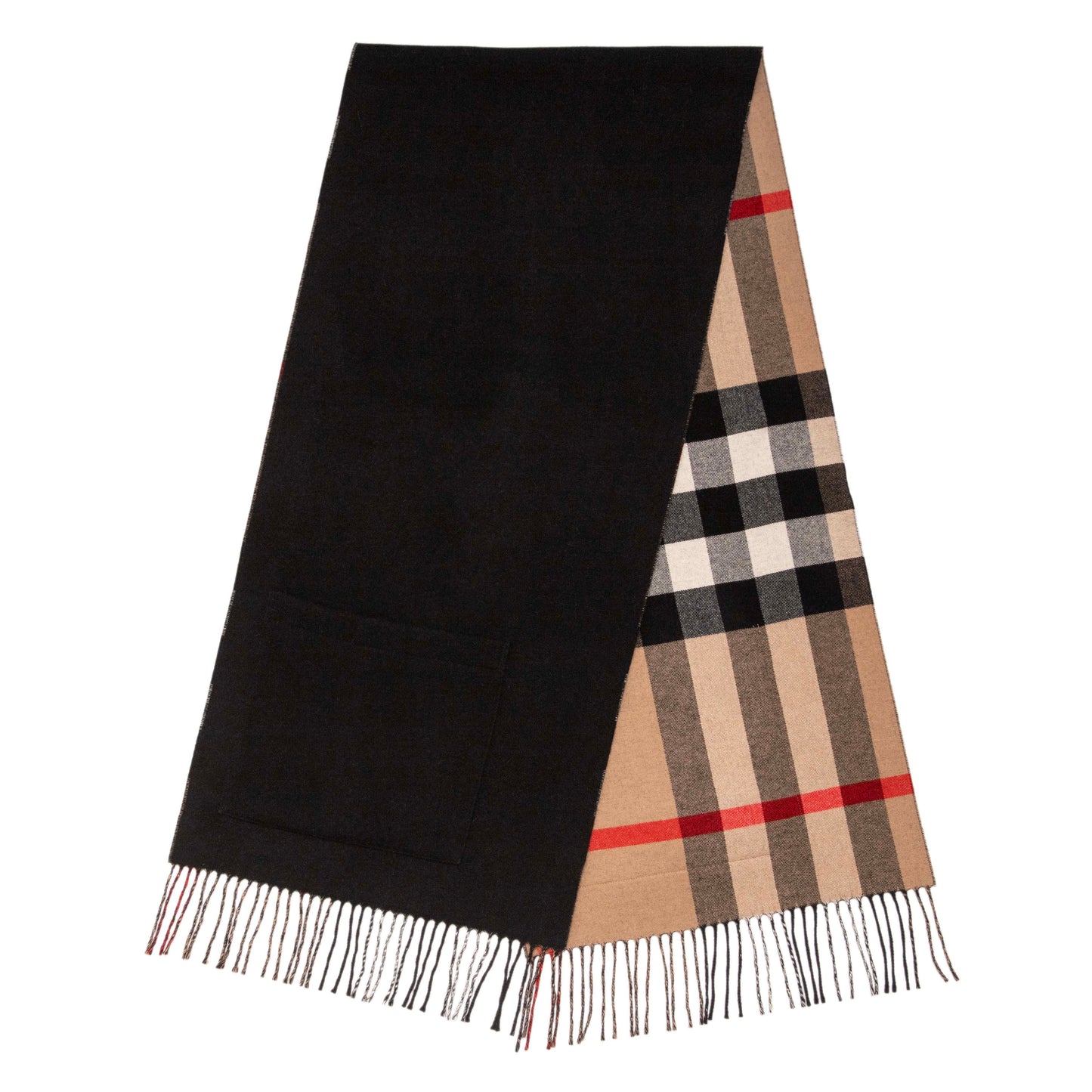 Exclusive Burberry Cashmere Wool Helene Pocket Stole — Side View