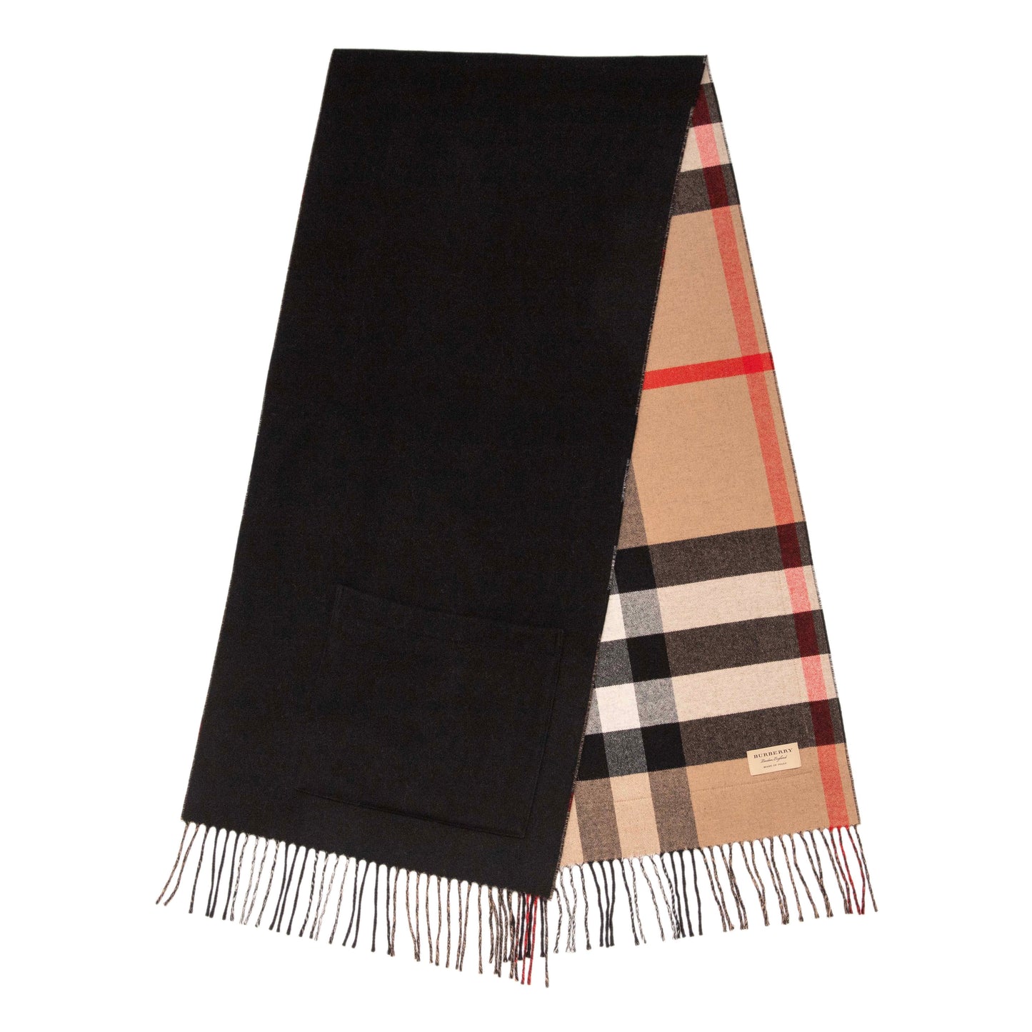 Exclusive Burberry Cashmere Wool Helene Pocket Stole — Front View
