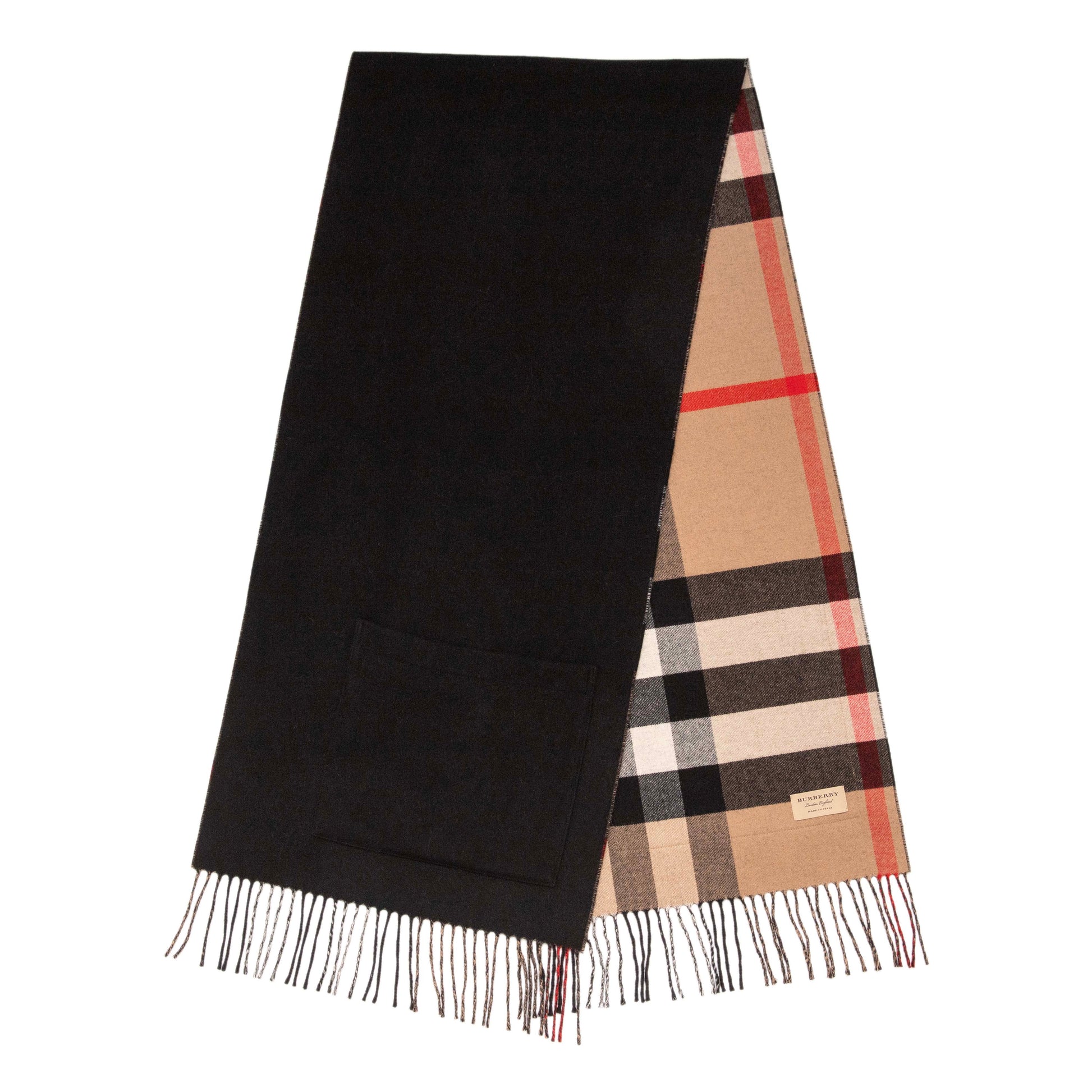 Exclusive Burberry Cashmere Wool Helene Pocket Stole — Front View