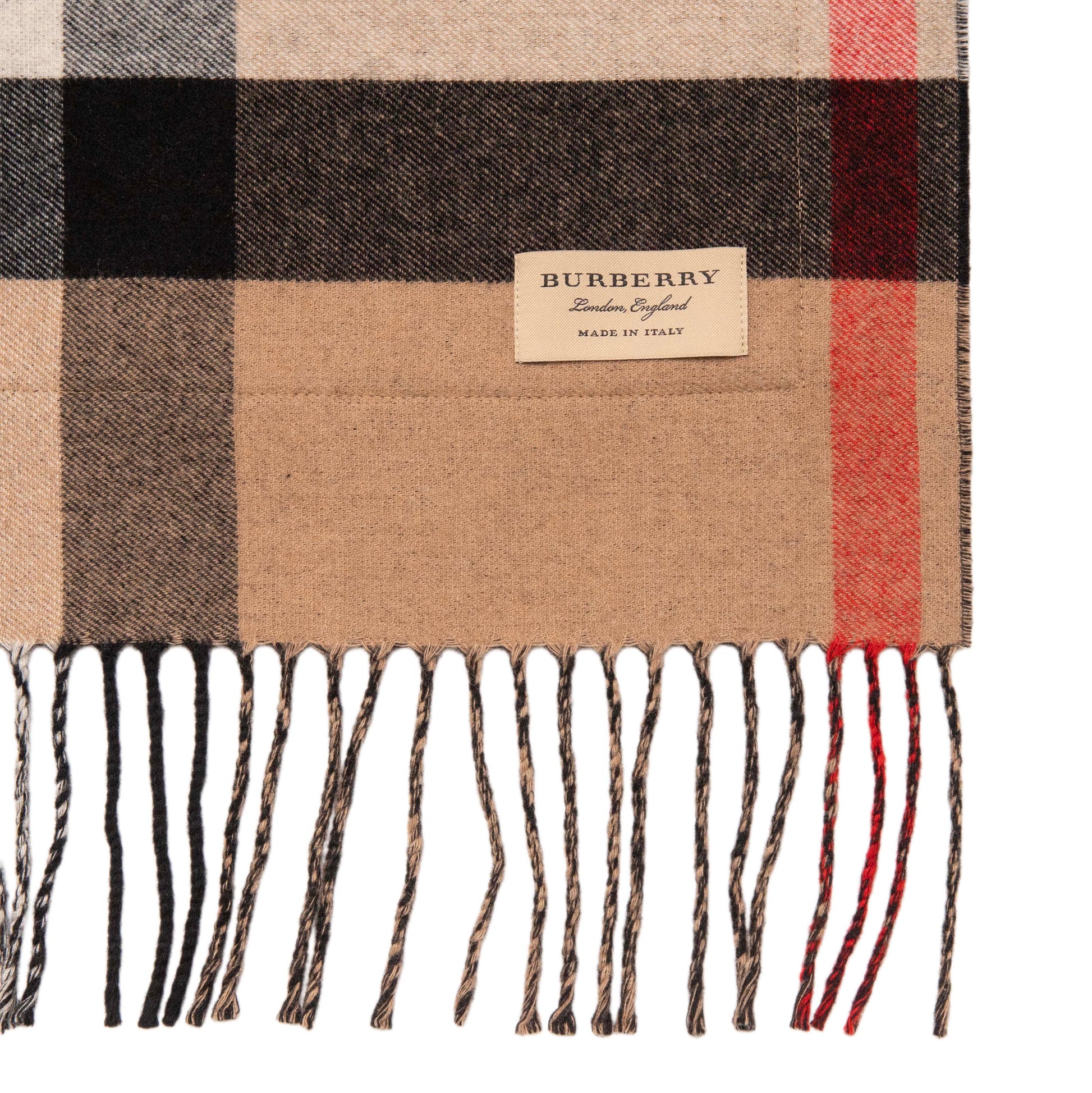 Exclusive Burberry Cashmere Wool Helene Pocket Stole — Back View