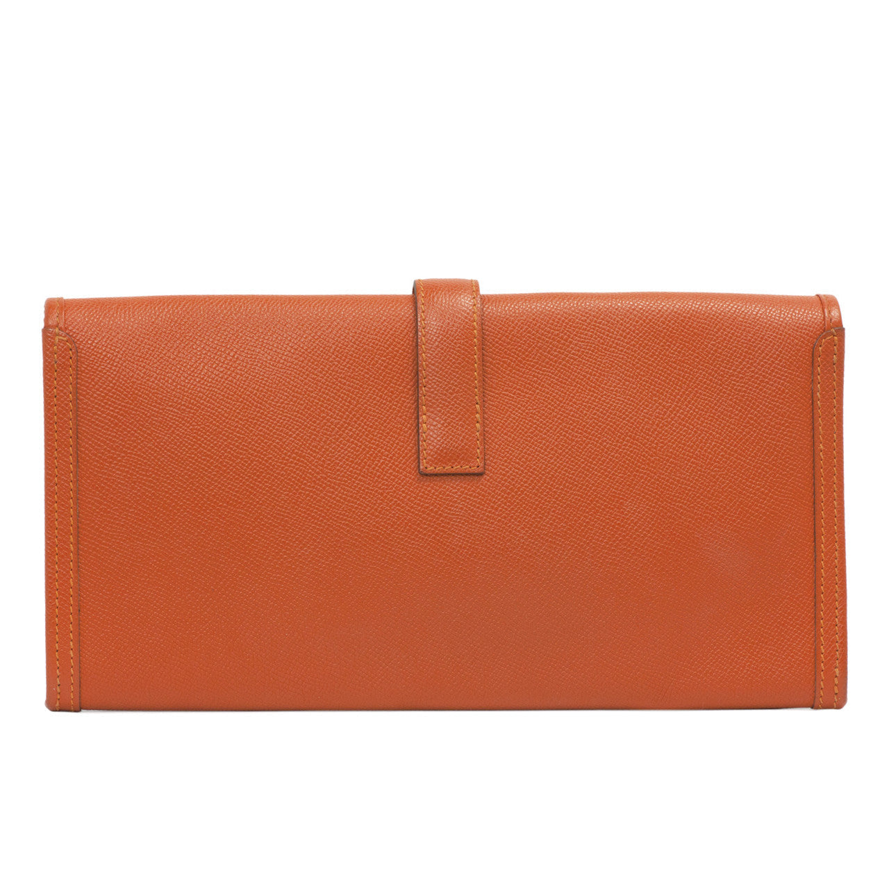 Exclusive Hermes Orange Epsom Jige Elan 29 Clutch — Top View
