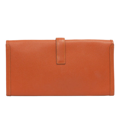 Exclusive Hermes Orange Epsom Jige Elan 29 Clutch — Top View