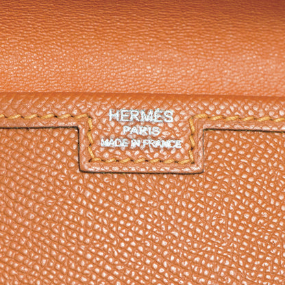 Exclusive Hermes Orange Epsom Jige Elan 29 Clutch — Detail View