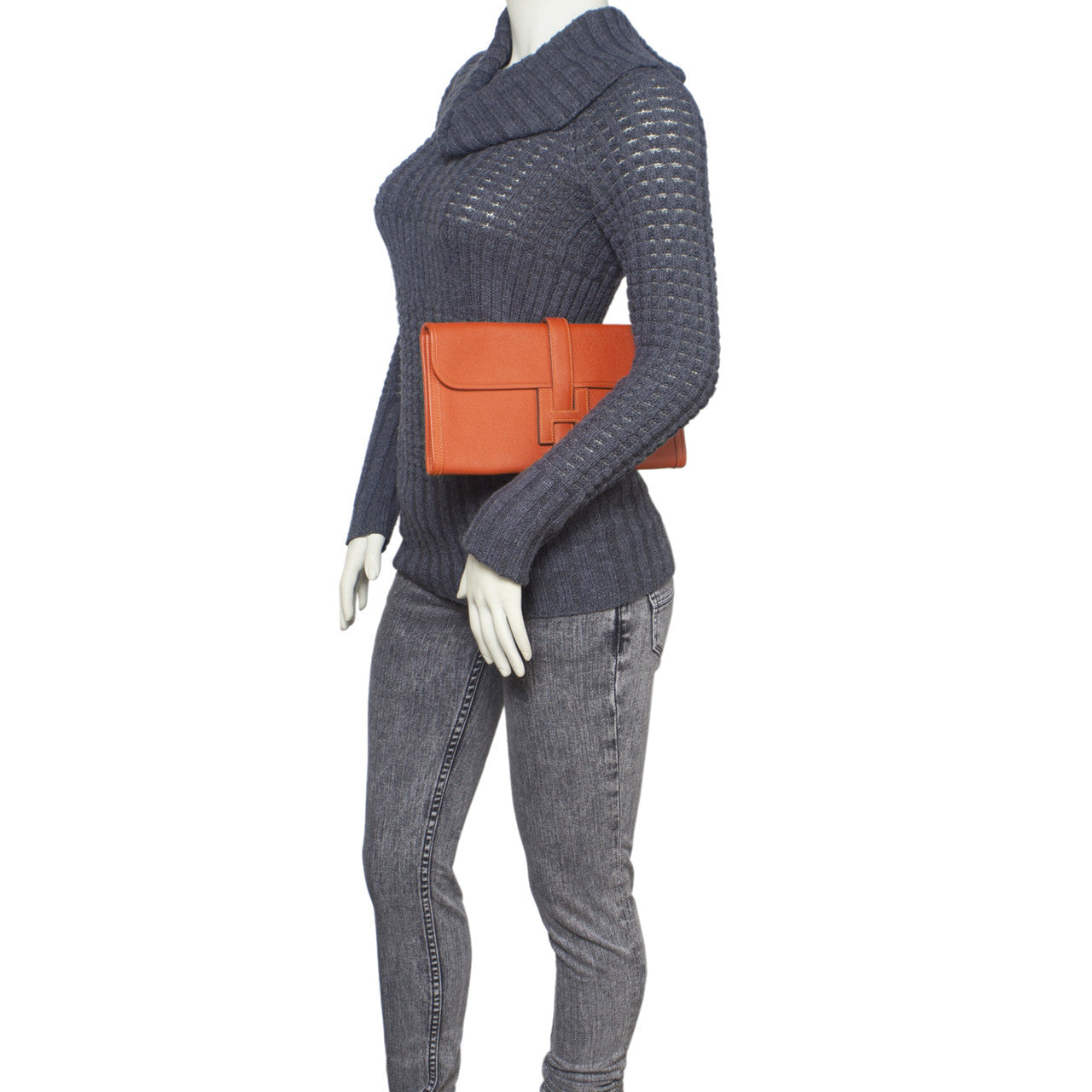 Exclusive Hermes Orange Epsom Jige Elan 29 Clutch — Alternate View 12