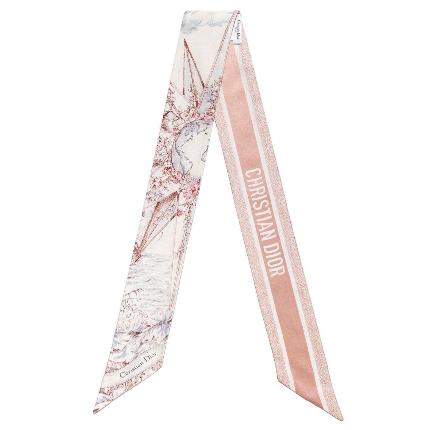 Exclusive Christian Dior Pink Silk Mitzah Scarf — Front View