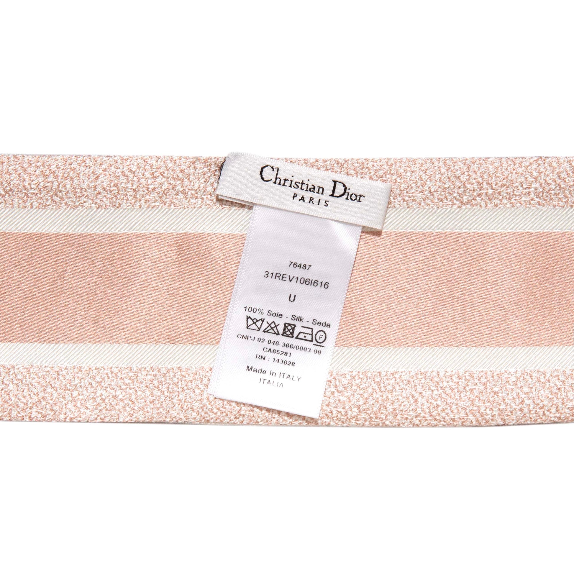 Exclusive Christian Dior Pink Silk Mitzah Scarf — Top View