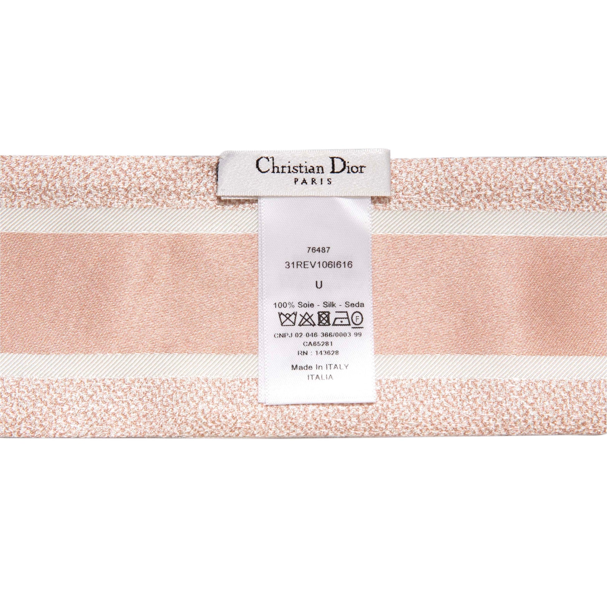 Exclusive Christian Dior Pink Silk Mitzah Scarf — Back View